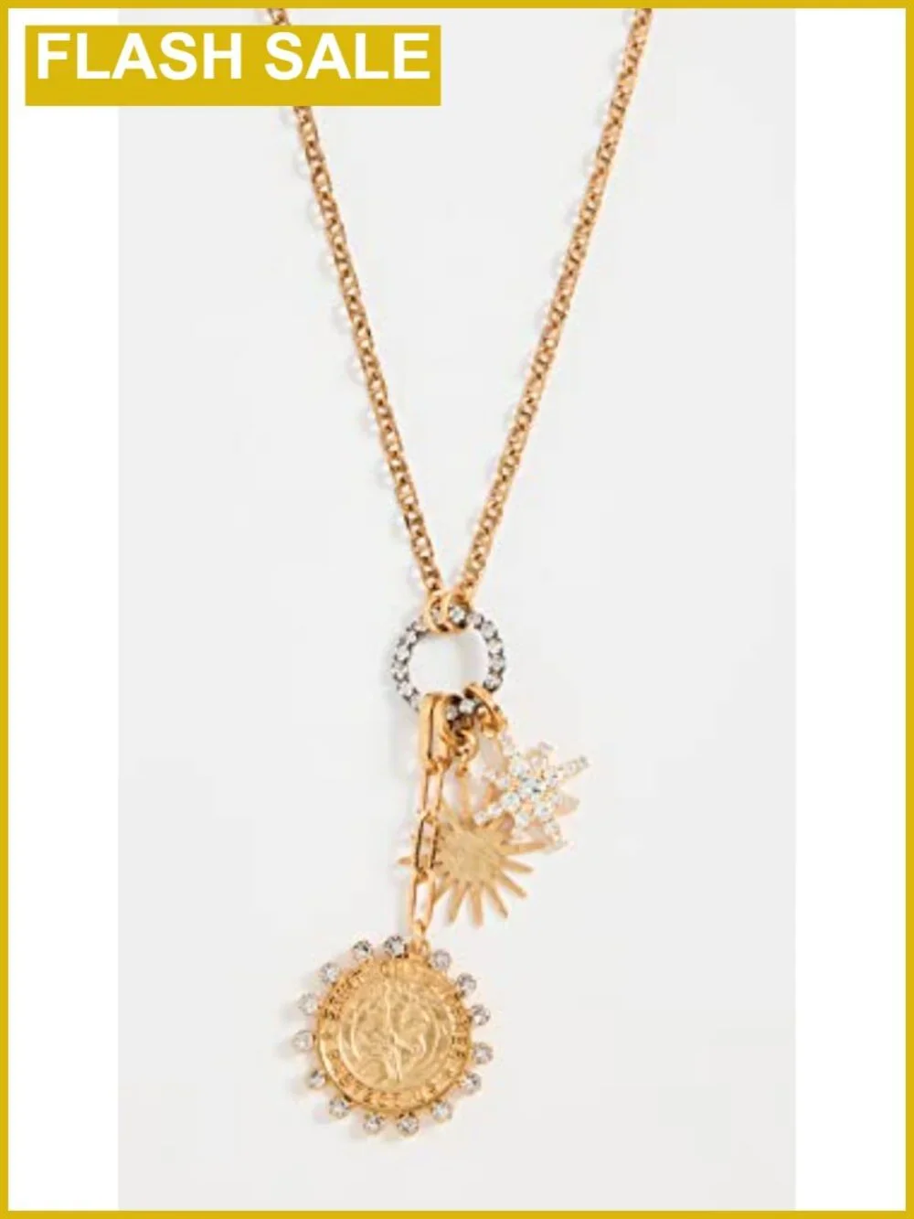 Roxanne Necklace 24k Gold Plated Link Chain Lobster Clasp Bohemian